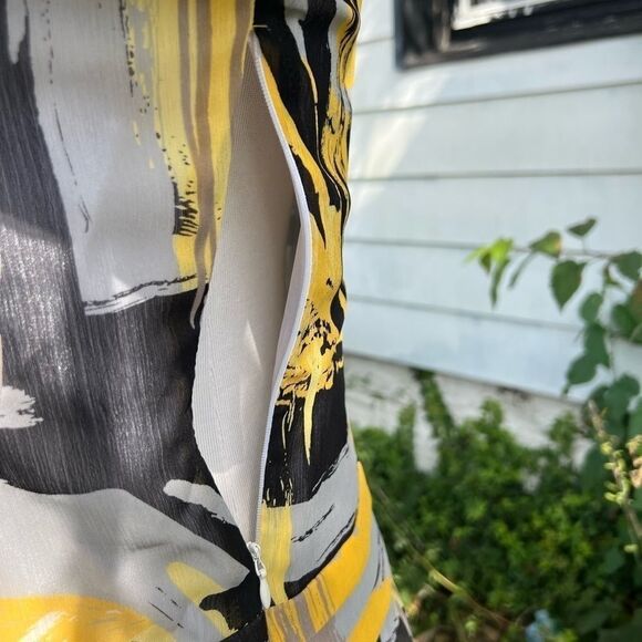 *** Walter Tie Neck Cut Out Front Abstract Dress (F003) - Picture 13 of 16